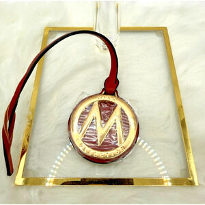 MKF (Mia K Farrow) Collection by Mia K Gold Emblem & Red Leather Bag Charm